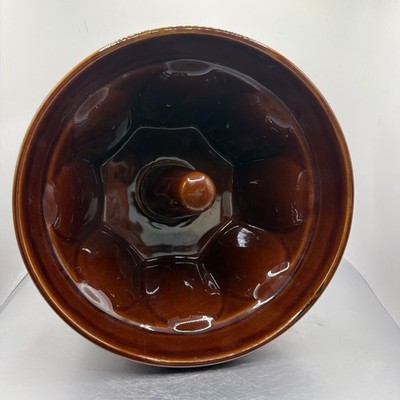 Williams Sonoma VintageMonkey Bread Mold Brown Stoneware 2 Qt Ring Baking Pan 8 