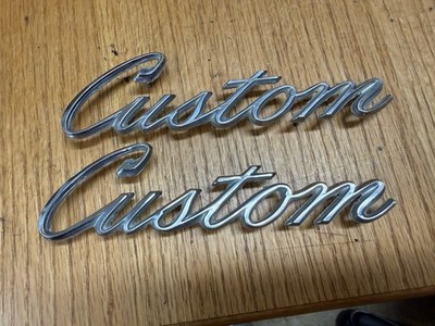 68-72 1968-1972 Ford Truck Custom Script Bed Emblems Pair OEM 7''