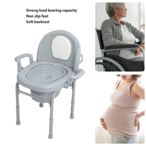 Portable Bedside Commode Chair 3 Adjustable Heights Mobile Toilet Seat With ECA - Picture 21 of 24