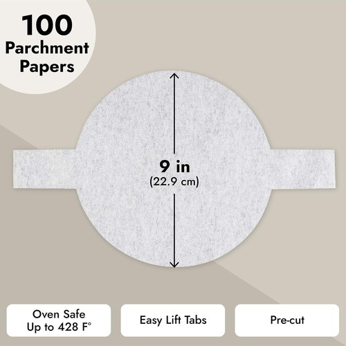 100 Stück 9 Zoll Rund Backpapier zum Backen - Vorgeschnitten, 9 Zoll, Weiß - Bild 4 von 9