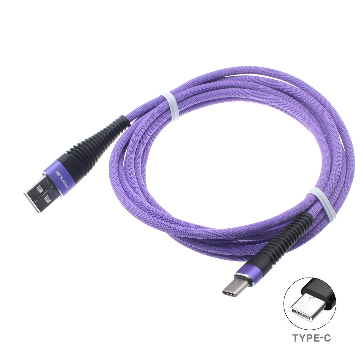 For Galaxy A05/A06/A07 - 10ft USB Cable Purple Type-C Charger Cord Power Wire