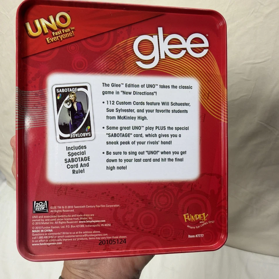 UNO: Glee Edition (2010, Fundex Games) Complete Collectible Tin -sealed cards - Image 4 of 4