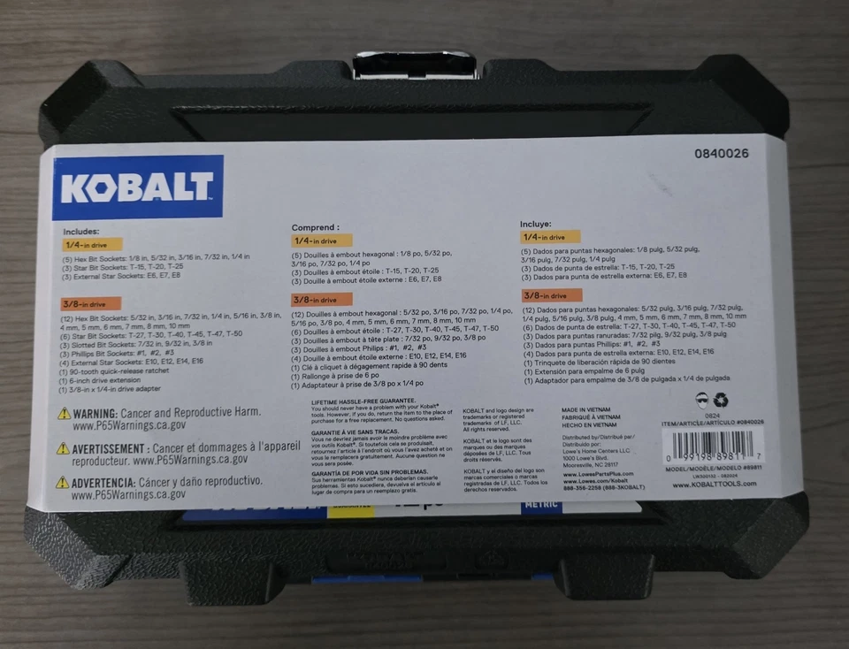 Kobalt Pro90 42-Pc 3/8-in Drive Set Flathead/Hex/Phillips/Torx® Bit Driver Set - Image 3 of 3