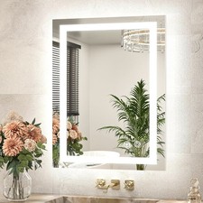 TETOTE 50x70cm Bathroom Mirror with Led Lights, Antifog Wall Vanity Dimmable