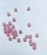 8.4 oz. 6mm Round Glass Beads - Frosted Baby Pink color