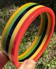 Vintage Bakelite Layered Bracelet Red green yellow black Jewelry Tested
