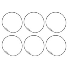 5.9" Length Wire Keychain Cable, 6 Pack 201 Stainless Steel 1.5mm, Transparent