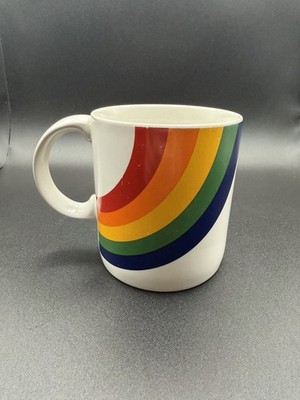 Vintage 1984 FDTA Rainbow Mug Ceramic Collectible Coffee Tea Cup Korea