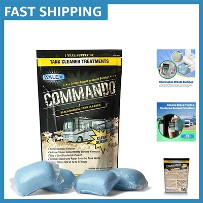 Commando RV Black Tank Cleaner - Ocean Mist, 4 Dissolvable Packets for Easy Use