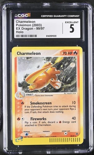 CHARMELEON 99/97 HOLO EX DRAGON POKEMON CGC 5 EXCELLENT