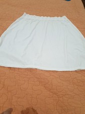 Vassarette mini slip skirt Medium 18" White With Lace Slit On The Side