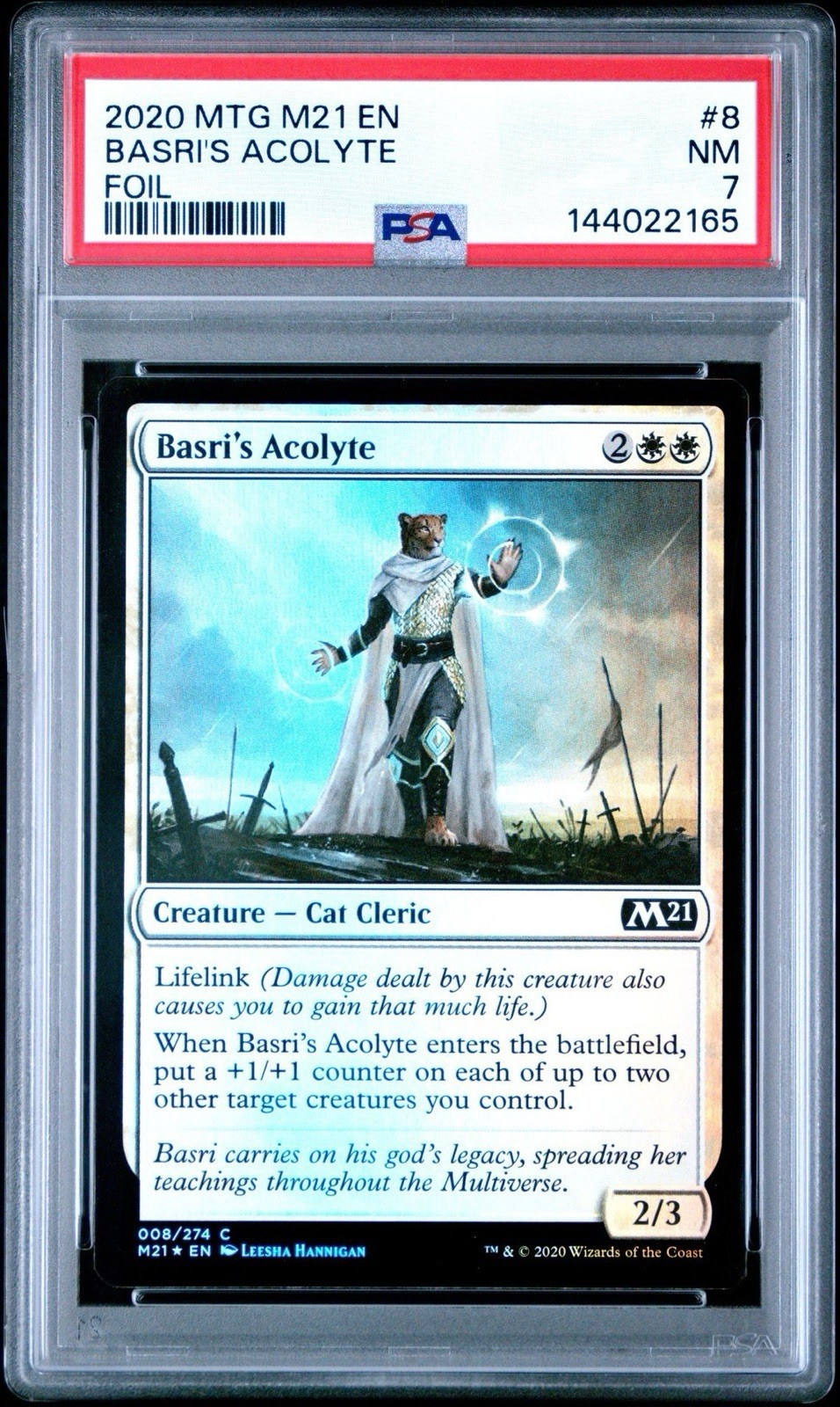 2020 MAGIC THE GATHERING CORE SET 2021 | FOIL BASRI'S ACOLYTE 8 PSA 7