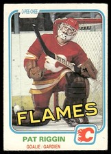 1981-82 O-Pee-Chee Vintage OPC Rookie RC Pat Riggin Rookie Calgary Flames #37