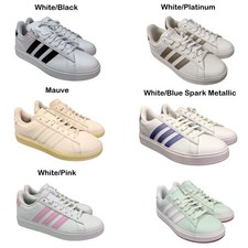 Adidas Women's Lace Up Grand Court 2.0 Cloudfoam Lifestyle Low-Top Shoes