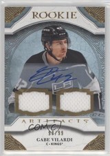 2020-21 Upper Deck Artifacts Rookies Material Gold 98/99 Gabe Vilardi Auto 0lb7