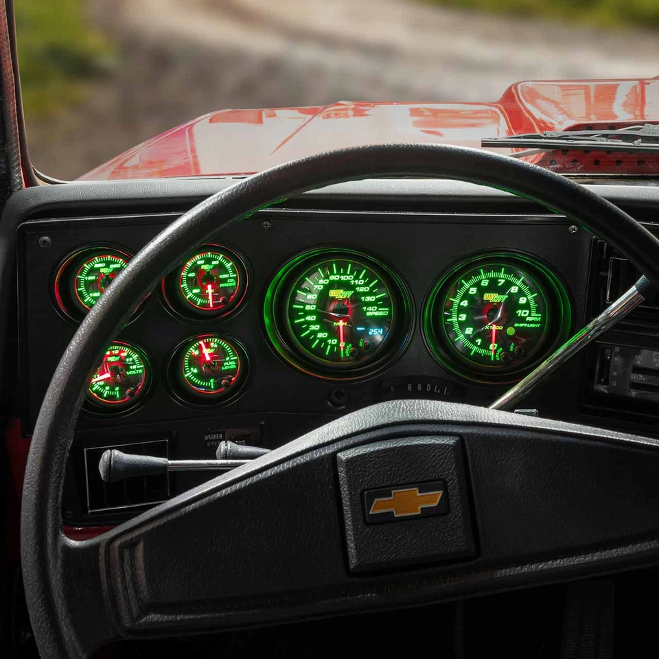 GlowShift Cluster Dashboard Panel Pod Tinted 6-Gauge Bundle for 73-87 Chevy C10 - Image 2 of 4