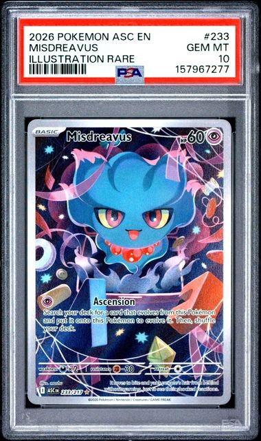 Pokemon Misdreavus Ascended Heroes Illustration Rare #233 PSA 10 Gem Mint