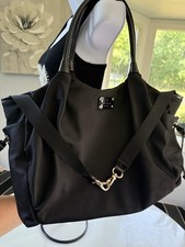 Kate Spade Stevie Diaper Bag Black Nylon Travel Baby Shoulder Bag Large