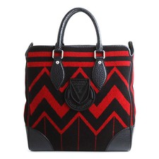 Louis Vuitton M95241 Hippo Veil Wool Leather Black Red Used