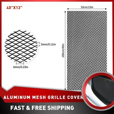 40*13'' Car Grille Mesh Net Aluminum Sheet Rhombic Auto Grill Mesh 0.12''X0.24''