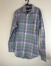 Polo Ralph Lauren Plaid Long Sleeved Cotton Stretch Shirt Size Small Slim 1061