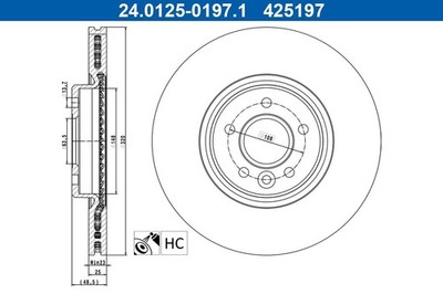 2X BREMSSCHEIBE VORNE ATE 240125 01971 FÜR FORD VOLVO