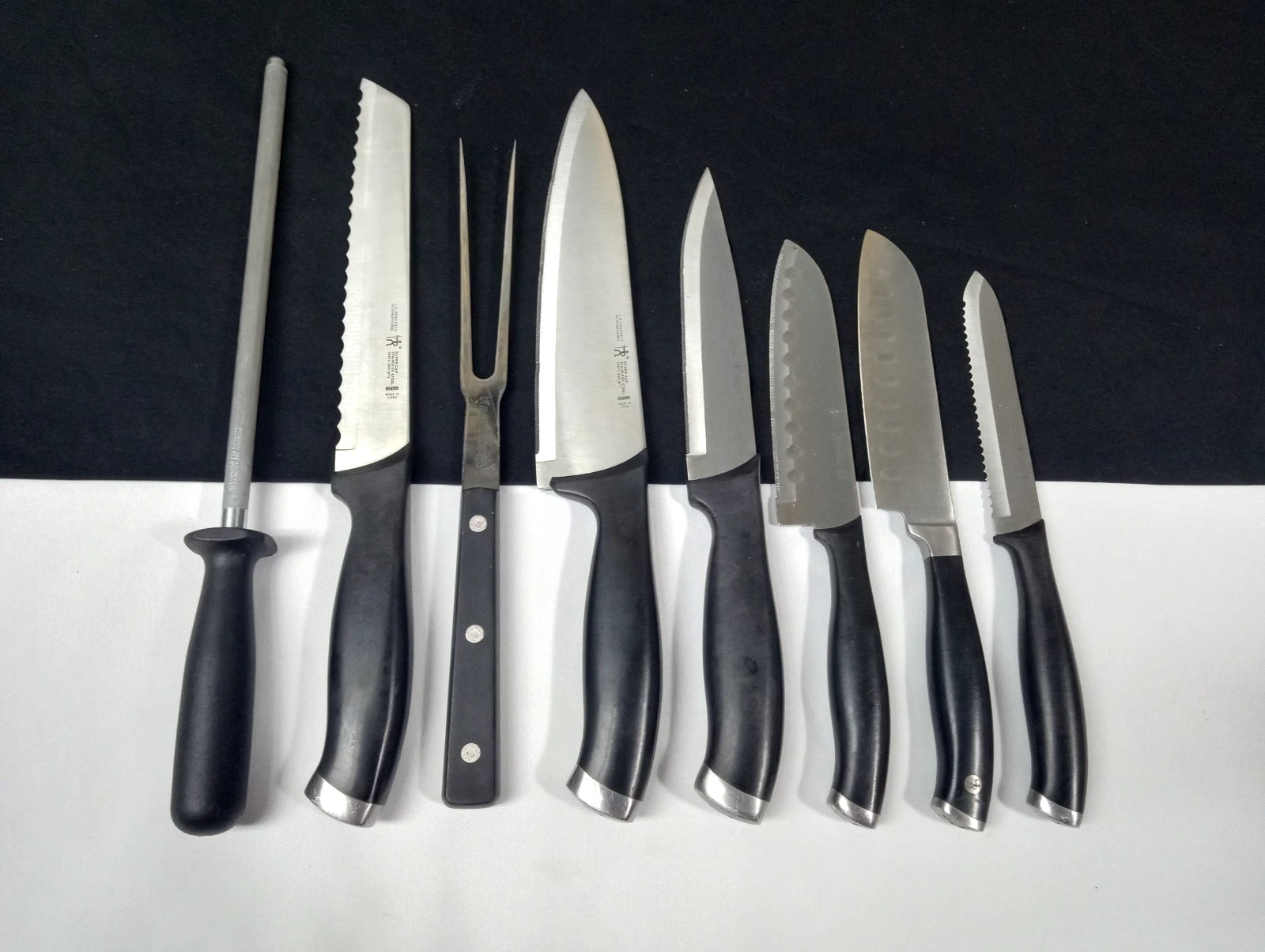 J.A. Henckels 6pc Set W/Carving fork & Honing Sharpening Rod