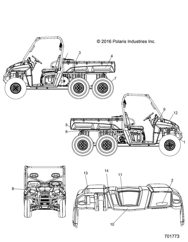 Polaris "POLARIS" Tailgate Decal, White, Genuine OEM Part 7175576, Qty 1 - Bild 2 von 2