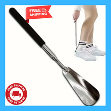 New Extendable Shoe Horn Long Handle Telescopic Stainless Steel Shoehorn Helper