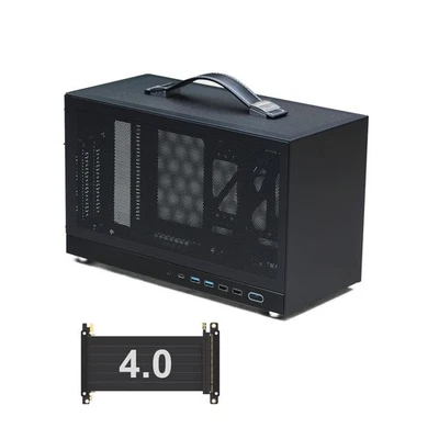 MININGEEK S400 Pro Tragbares 10,8-Liter-Mini-ITX-Gehäuse Typ-C USB3 mit PCIe Gen4 Riser