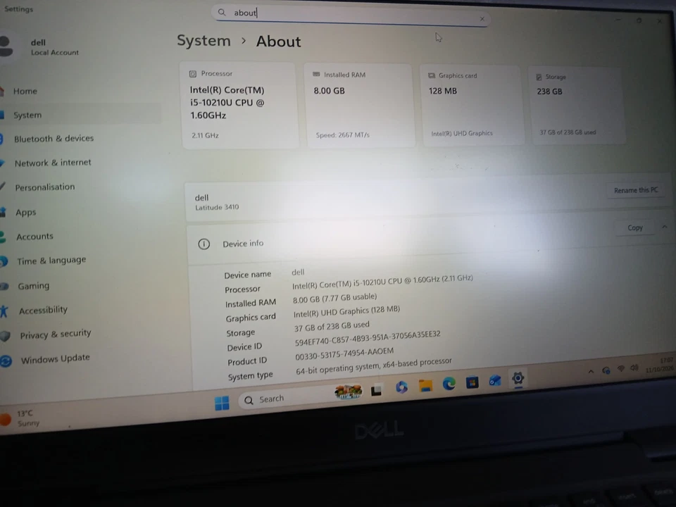 Dell Latitude 3410 · i5-10210U · 8GB · 256GB, photo 3 of 5