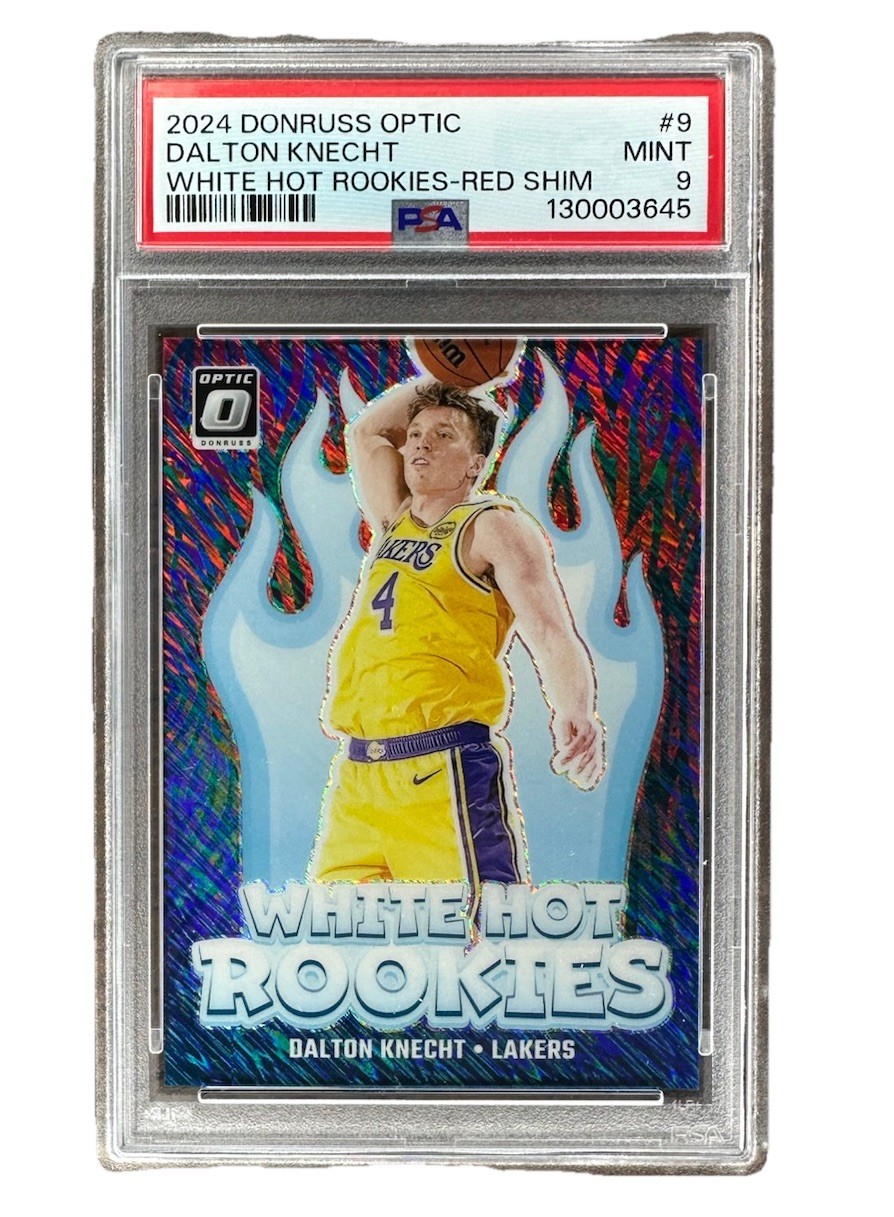 2024 Donruss Optic #9 White Hot Rookies Dalton Knecht Red Shimmer /75 PSA 9 RC