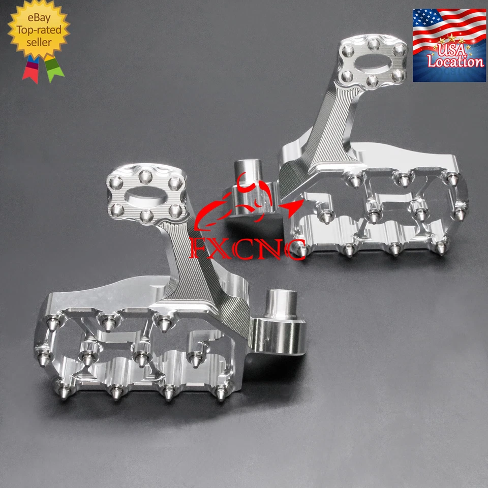 Para Yamaha YZ250FX YZ450FX 2015-2022 CNC estriberas pedales reposapiés pie plateado Foto 4 de 4