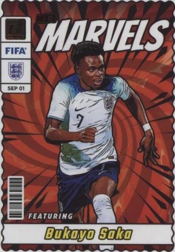 Bukayo Saka 2021-22 Panini Score FIFA Purple Lasers Holo /15 PSA