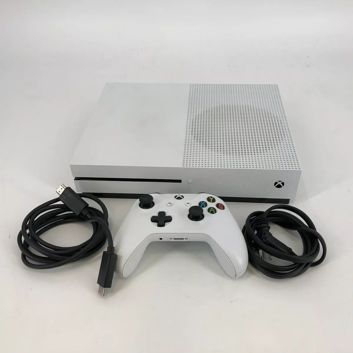 Microsoft Xbox One S White 500GB - Excellent Condition w/ Controller +  Cables 889842257113