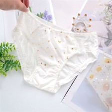 Image of 1PC Women Cute Briefs Star Printed Lace Triangle Panty Underwear Sexy Plus Size