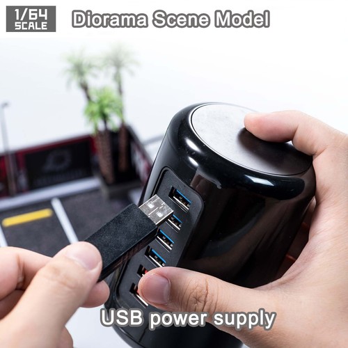 1/64 Diorama Open Air Car Parking Lot Model LED Lighting Car Garage Scene Model - Picture 14 of 16