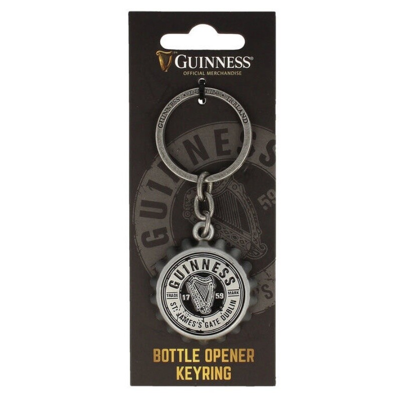 Guinness Cap Shaped Bottle Opener Keyring (silver colour) (sg 2080)