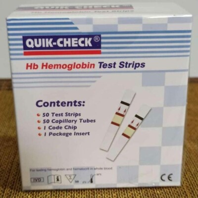 TEST STRIPS Quick Check Strip HB Hemoglobin Strip 50 pcs