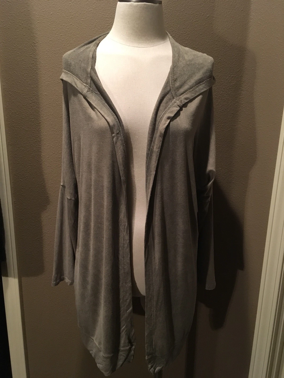 Promesa M Mossy Green Open Front Hoodie Cardigan W Long Sleeves