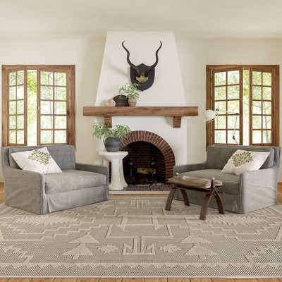 Rugs USA x Lauren Liess Sequoia Tribal Textured Indoor/Outdoor Area Rug, 5x8,...