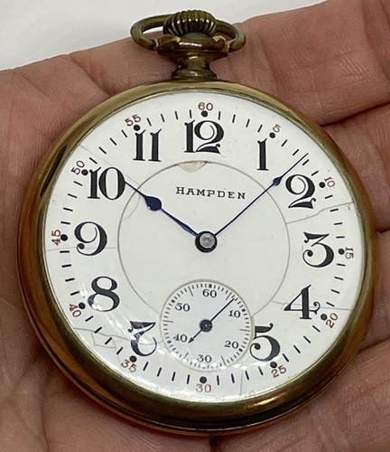 HAMPDEN POCKET WATCH/ Wm McKinley / Canton OH 17 Jewels 1917 16s Needs a Service - Picture 16 of 23