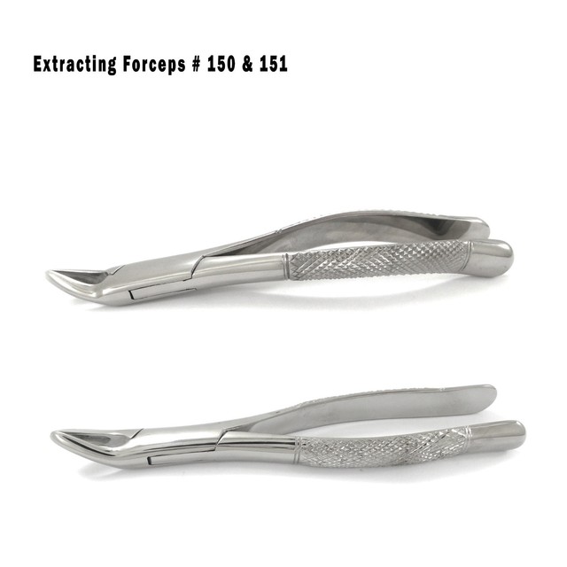2 Pcs Dental Extracting Forceps 150 & 151. Surgical Extraction