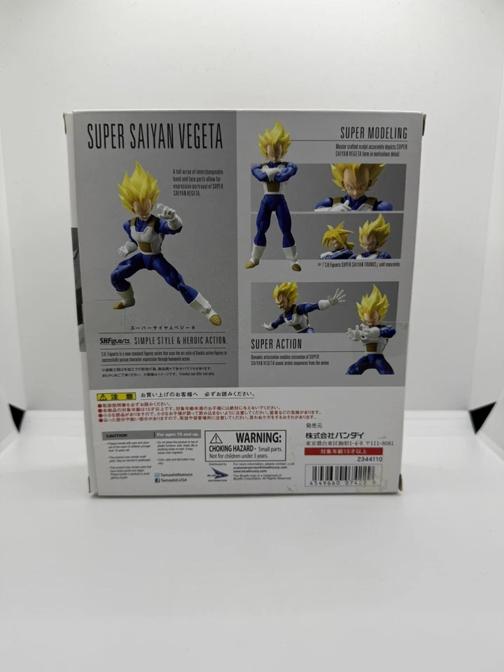Auténtica figura de acción Bandai S.H.Figuarts Dragon Ball Vegeta Super Saiyan 2016 Foto 3 de 4