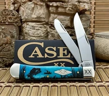 Case XX USA Caribbean Bone BASS Fishing 1/500 Diamond Trapper Pocket Knife