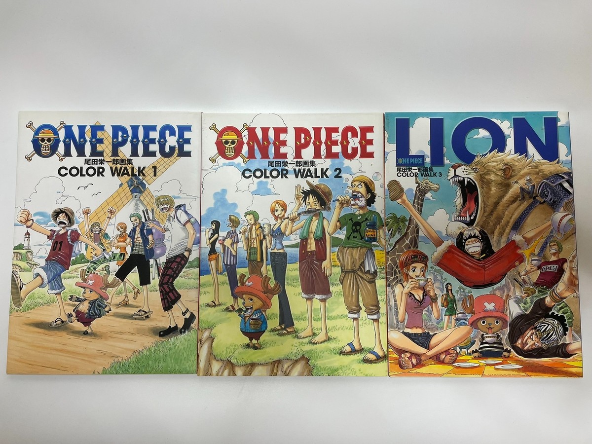 One Piece Color Walk 1, 2 & 3 Art Book set Eiichiro Oda Magazines  