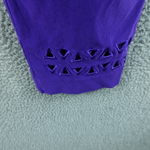Virtuelle Womens Pants 18 Purple Straight Leg Crop Stretch Plus Work Career - Picture 8 of 10