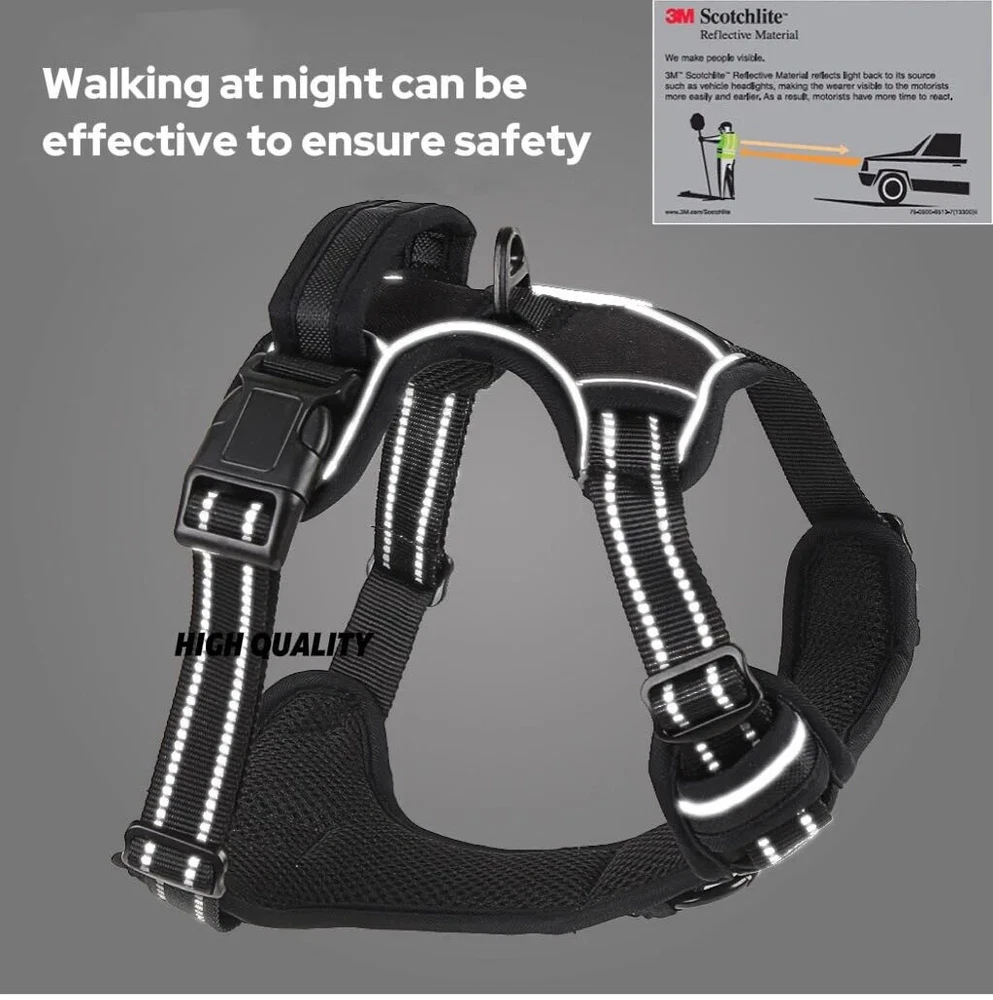 Dog Harness No Pull Reflective Vest with Easy Control Handle Walking Training US