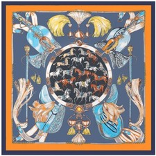 130cm New Style Small Flower Tulip Women's Shawl large Square Silk Scarf Hijab