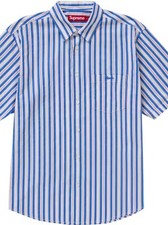 Supreme Short Sleeve Striped Casual Button-Down Shirts for Men for